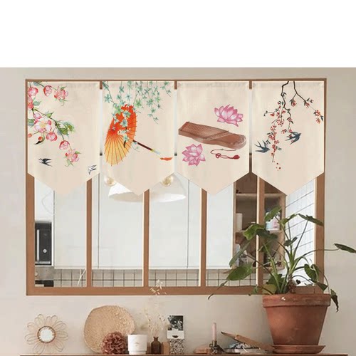 加厚混纺中国风三角旗帘