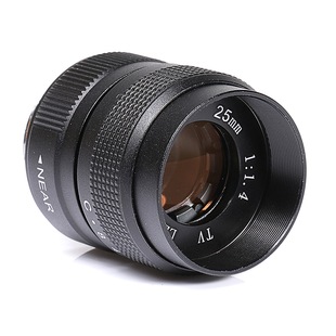 F1.4镜头微单定焦镜头带暗角 银色黑色 CCTV 25MM
