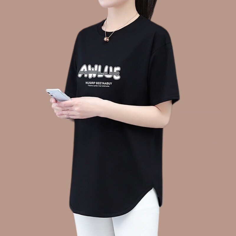 短袖T恤女2026新款洋气减龄宽松显瘦小个子大码上衣中年妈妈夏装