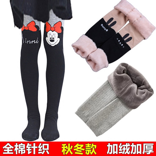 大童拼接打底加绒加厚外穿连裤袜