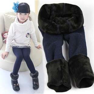 女孩童一体绒棉裤加厚加绒七彩棉儿童保暖裤女童打底裤外穿秋冬款