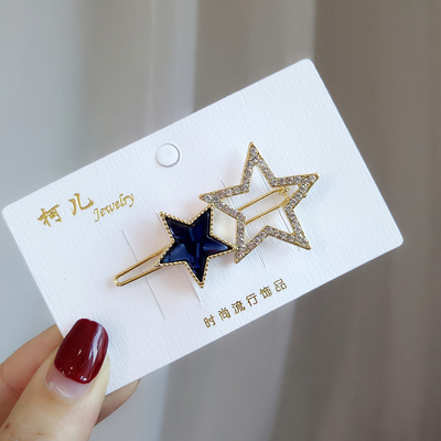 韩国五角星水钻甜美风百搭刘海夹