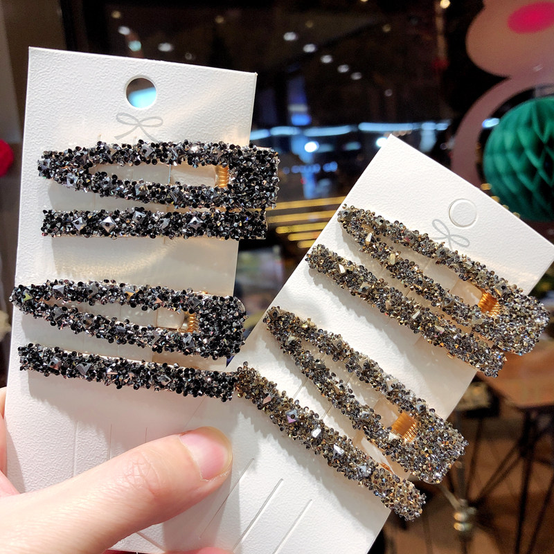 发夹韩国少女网红侧边头饰水晶