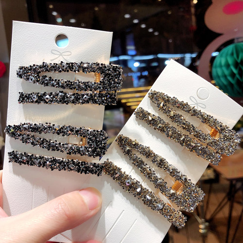 发夹韩国少女网红侧边头饰水晶