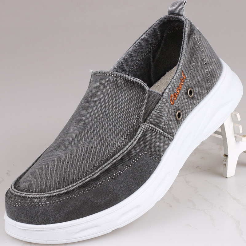 老北京布鞋男士透气软底爸爸鞋一脚蹬休闲中老年鞋防滑轻便帆布鞋