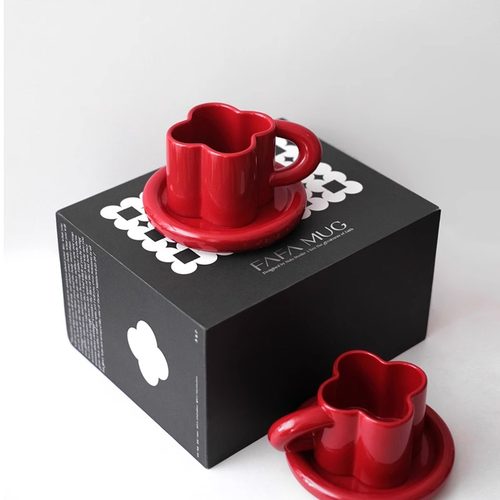 那路花花杯咖啡杯礼盒装高颜值