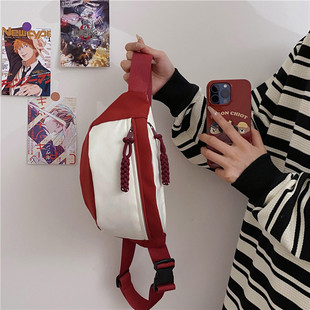 胸包女ins休闲简约斜挎包新款 学生运动小包百搭百搭胸包单肩包