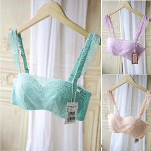 柜货~性感蕾丝罩面加宽侧围防滑落防走光抹胸式打底文胸内衣bra