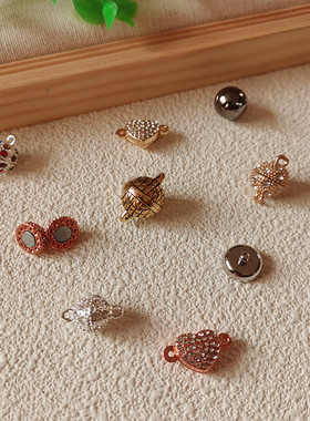 小方巾强力磁铁扣穿项链磁吸扣手链丝巾围巾收尾磁性扣3个拼色扣