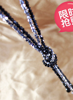 水晶串珠毛衣链女项链