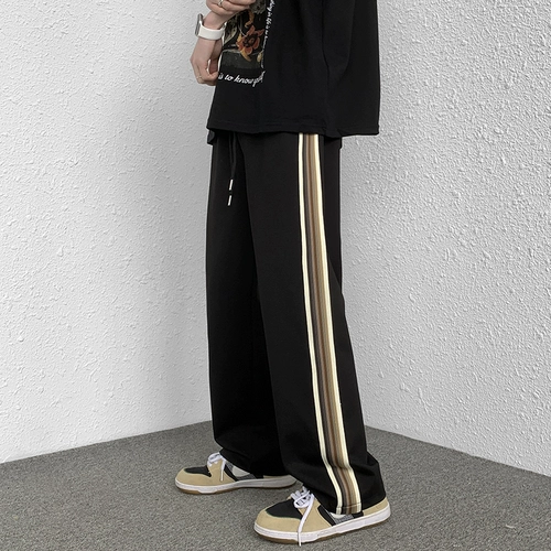 Осенние демисезонные повседневные брюки, ретро штаны, в американском стиле, оверсайз, свободный прямой крой