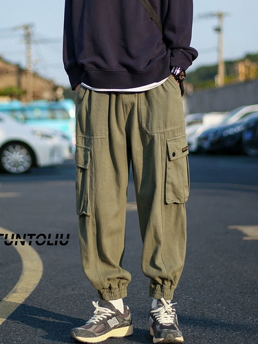 Зеленые японские ретро штаны для отдыха, осенние, в американском стиле, свободный крой