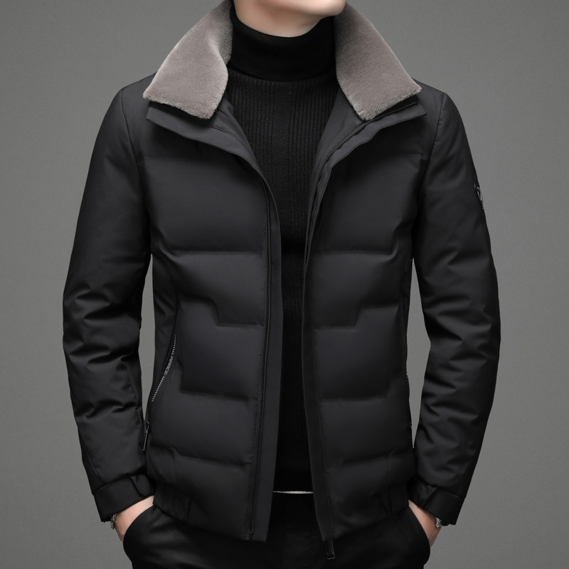 【红豆男装】羽绒服时尚毛领短款舒适轻盈加毛领羽绒男款