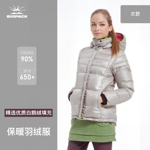 冬季 户外保暖防风外套棉服女款 派格 修身 羽绒服女bigpack官方正品