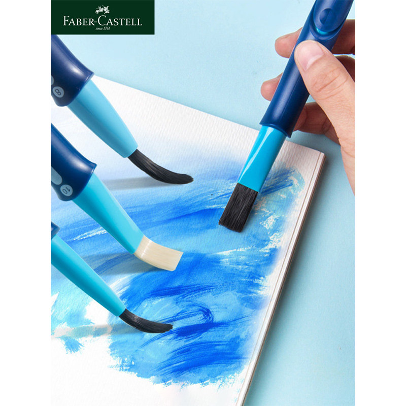 德国辉柏嘉可伸缩美术平头水粉笔丙烯画笔水彩勾线笔描边笔单支装