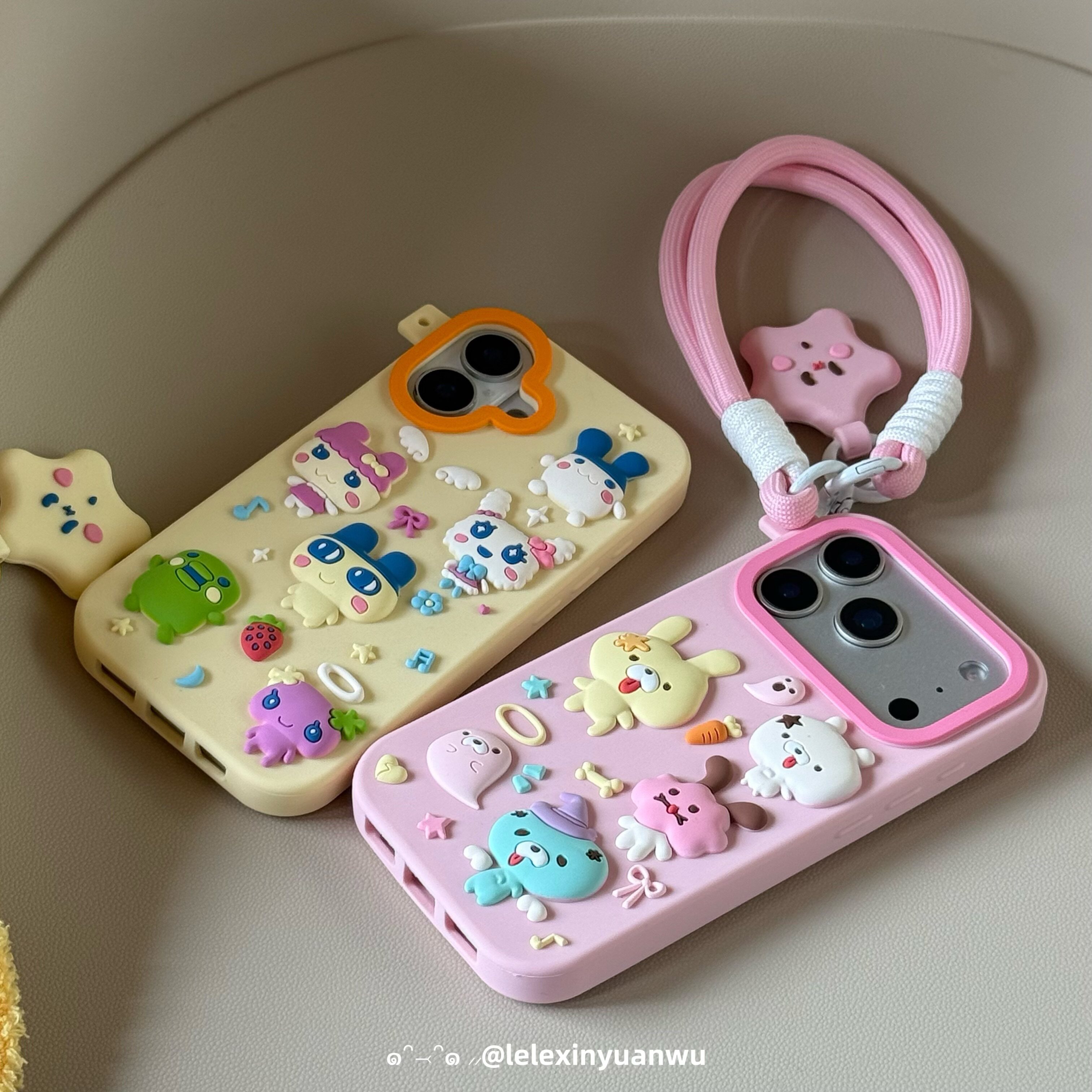 乐乐心愿屋 日系新品~僵尸兔拓麻歌子硅胶手绳壳可爱卡通适用iphone17promax手机壳苹果16543保护套情侣防摔