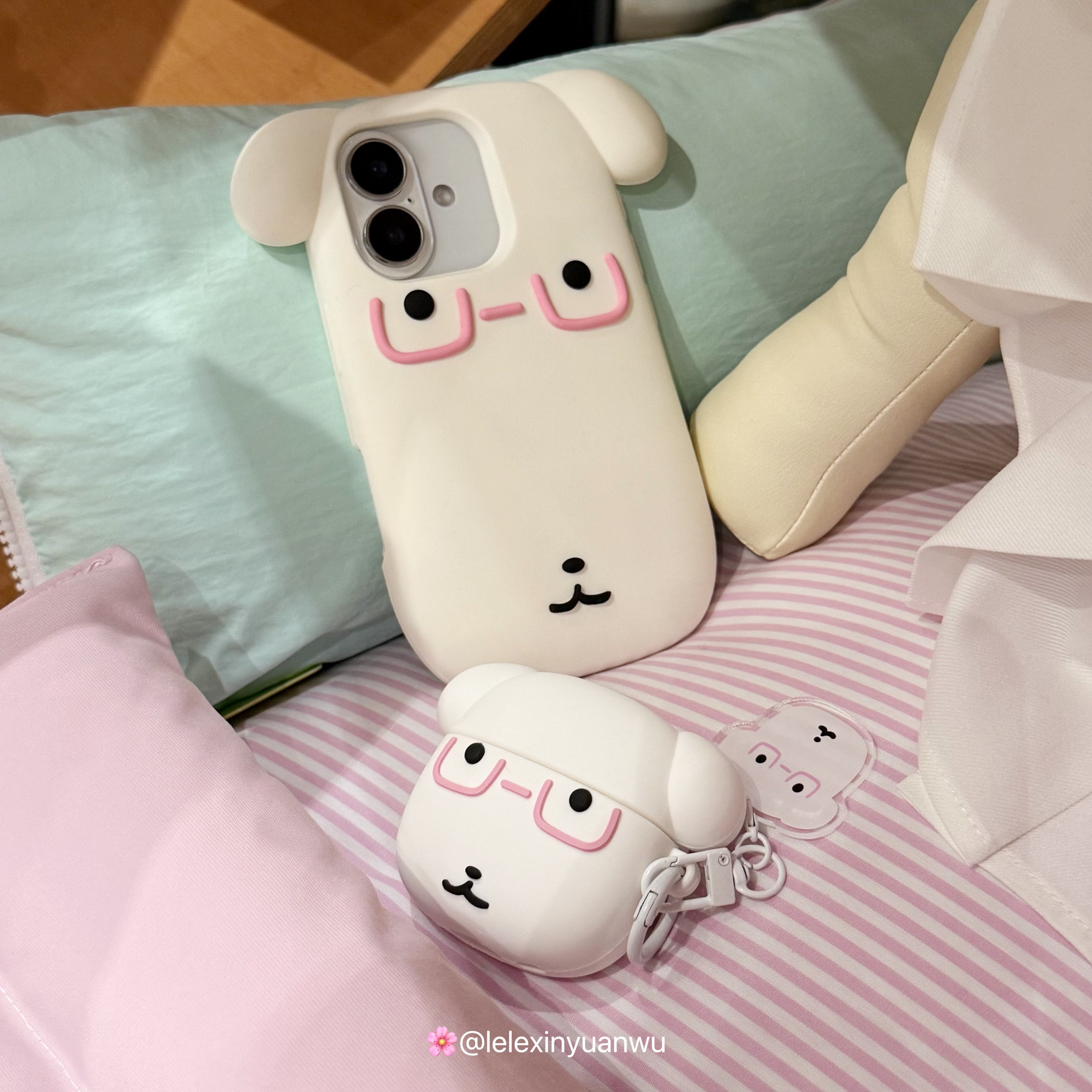 乐乐心愿屋 韩国Ganadi小狗呆萌适用iPhone17promax手机壳苹果16pro软硅胶卡通1543可爱防摔airpods耳机小众