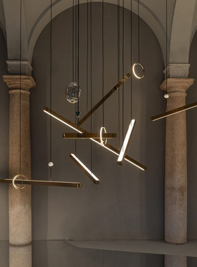 意大利进口Giopato&Coombes Milky Way现代轻奢餐厅长条吊灯