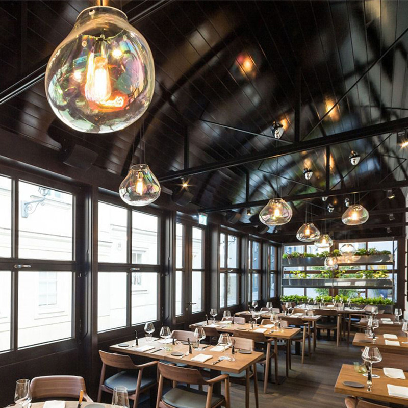 意大利原装进口Fontana Arte BOLLA透明色口吹玻璃吊灯餐厅灯具