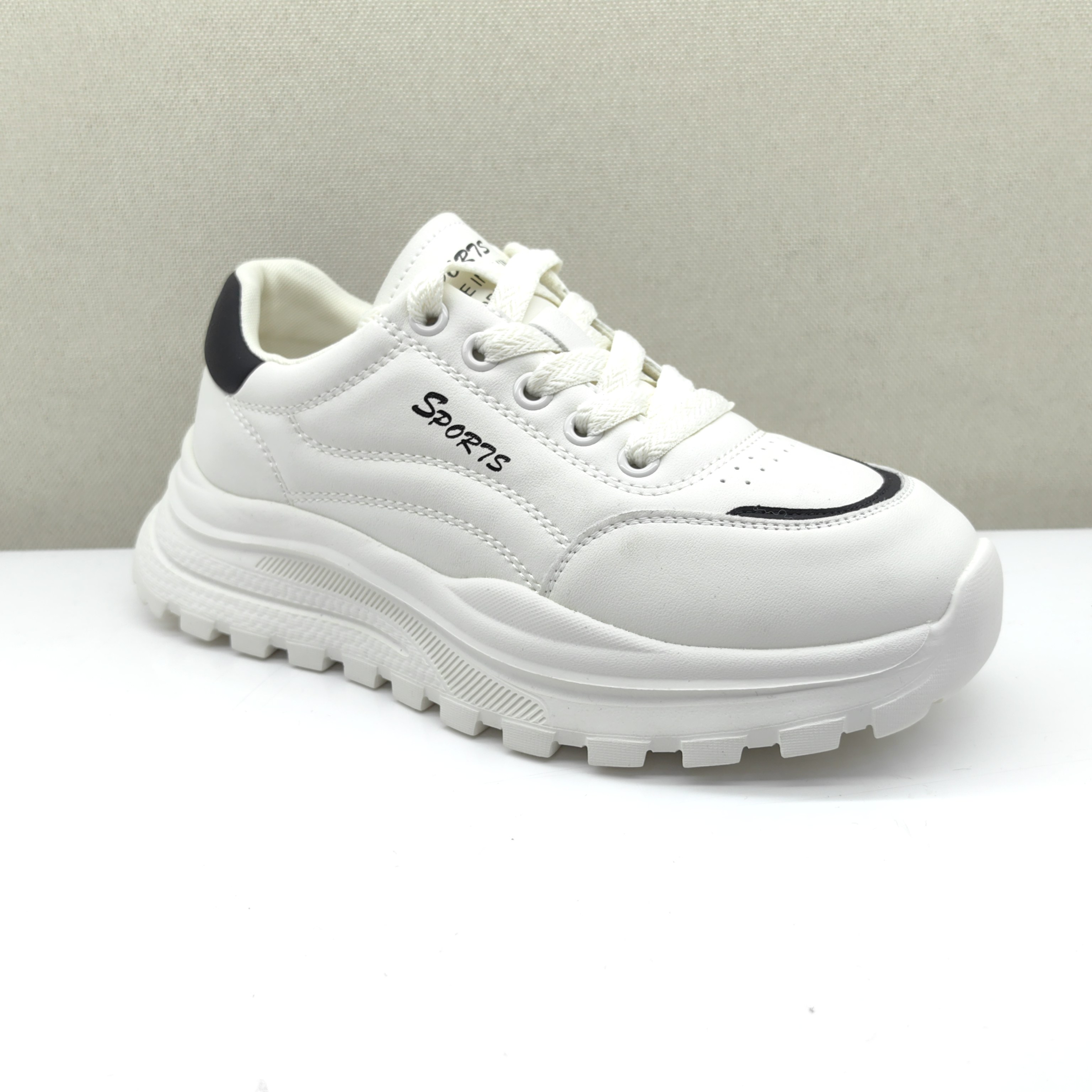 佰纳女鞋2024春季新款时尚舒适透气松糕厚底增高运动鞋休闲女单鞋