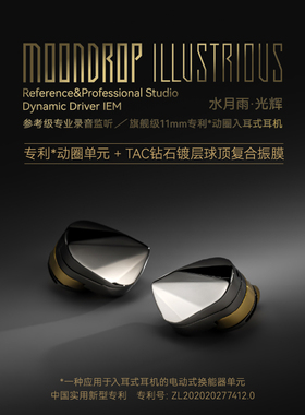 水月雨光辉illustrious 钻石镀层旗舰级单动圈入耳式HiFi有线耳机