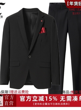 龙达飞新品【专柜同款】青年男商务结婚正装纯色西服套装DT22503