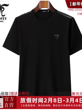 龙达飞新品专柜同款男士夏时尚冰丝伊力特针织短袖t恤潮S19667B1