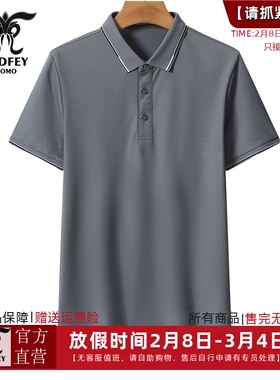龙达飞新品专柜同款青年男士蚕丝莱赛尔混纺短袖T恤POLO衫DT19801