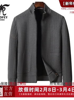 龙达飞新品【专柜同款】青年男士厚款立领针织夹克外套S15618Q1