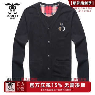 专柜同款 V领毛衣开衫 秋季 青年男休闲时尚 F26202A1 新款 龙达飞