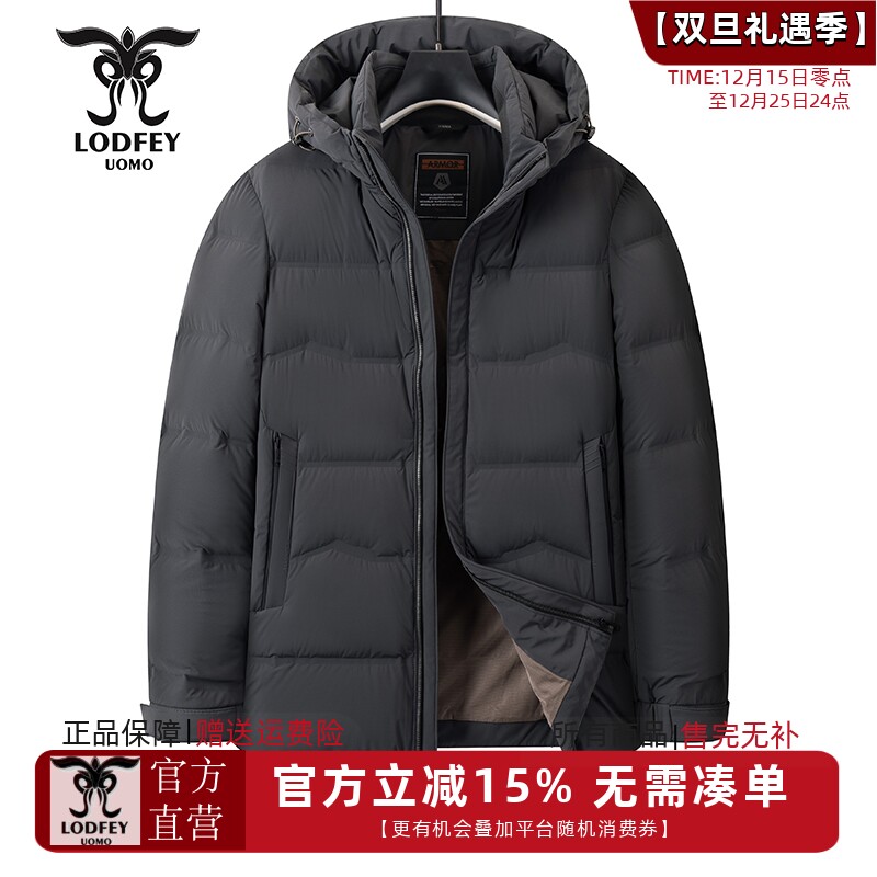 龙达飞新品【专柜同款】青年男士时尚休闲可脱卸帽羽绒服DT16663