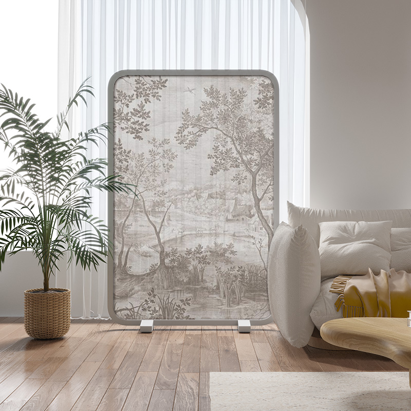 简约现代法式治愈系实木屏风