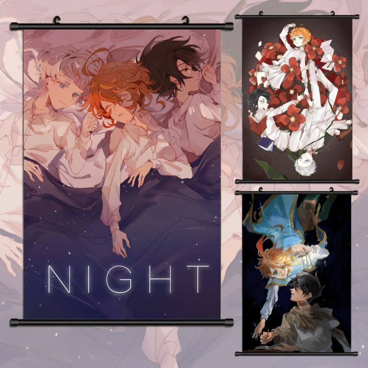 动漫二次元约定的梦幻岛艾玛雷诺曼周边diy卷轴挂画艺术布画