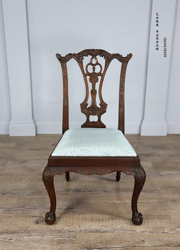 北美整装法式复古怀旧风书房椅