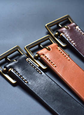 日本昭南枥木鞍革牛皮带Cigar手作纯铜款复古裤腰带小贝RRL款定制