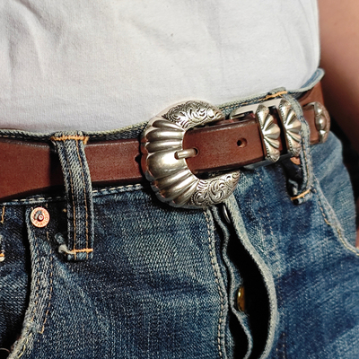 cigar定制镀银腰扣复古皮带腰带