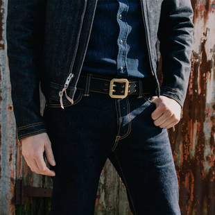 cigar手工超厚枥木昭南鞍革植鞣革养牛变色腰皮带 天神 RRL款皮带