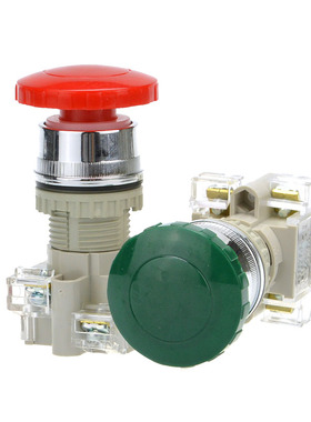 T2BMG-1C磨菇头自复位按钮 T2BMR 绿色 22mm T3BMG-1C 2C