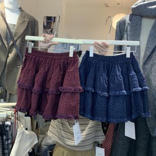 韩系秋冬新款半身裙女设计感小众别致甜美小个子蛋糕裙高腰短裙子