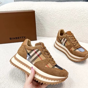 潮拼棕色女鞋 阿甘鞋 2599 休闲百搭舒适松糕厚底老爹鞋 真皮时尚