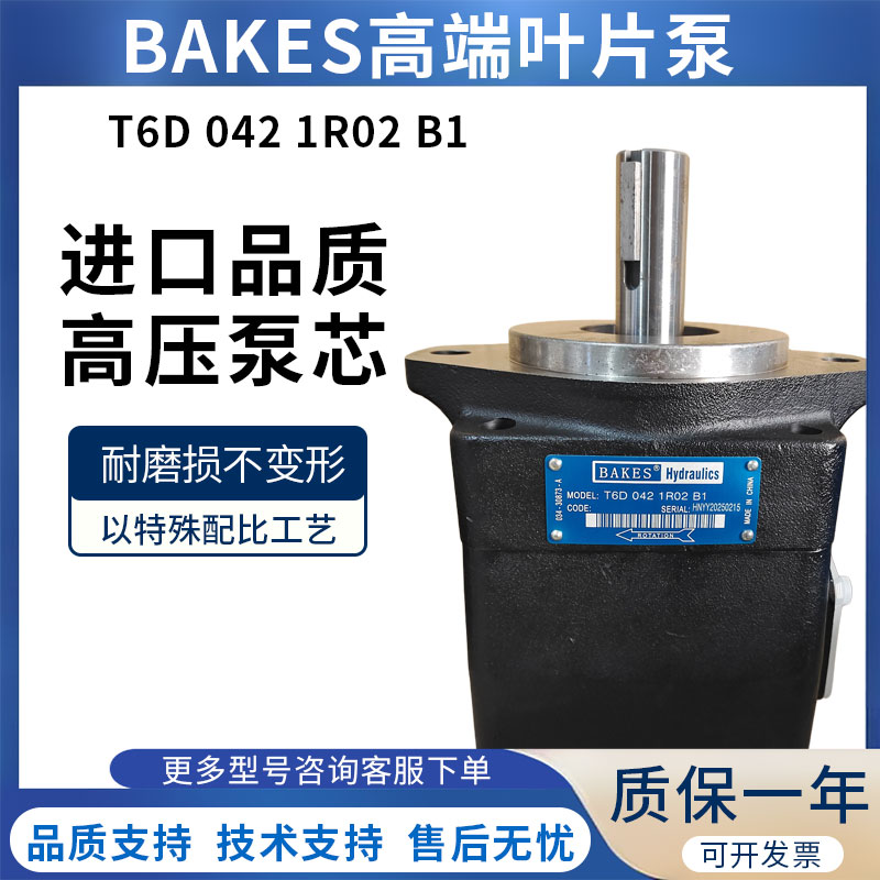 BAKES叶片泵T6D 042 1R02 B1打包机油泵环卫车垃圾车挤压机液压泵