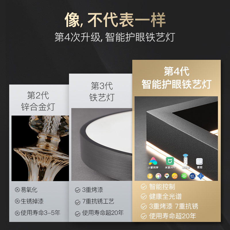 月影林之光2代全光谱护眼客厅led吸顶灯现代简约大气超薄灯具套餐
