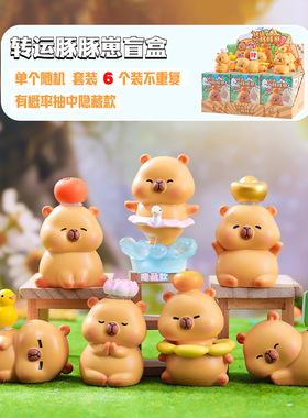 热卖转运豚豚崽盲盒创意桌面摆件可爱公仔手办家居装饰品礼物批发