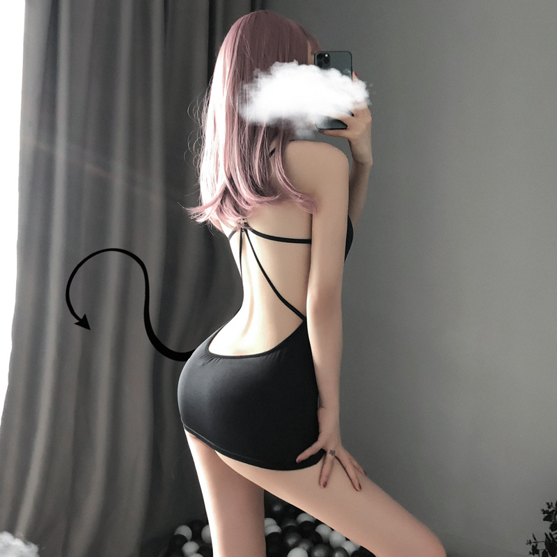 超薄私房睡衣女性感火辣宫廷旗袍情趣激情紧身诱惑包臀床上超短裙