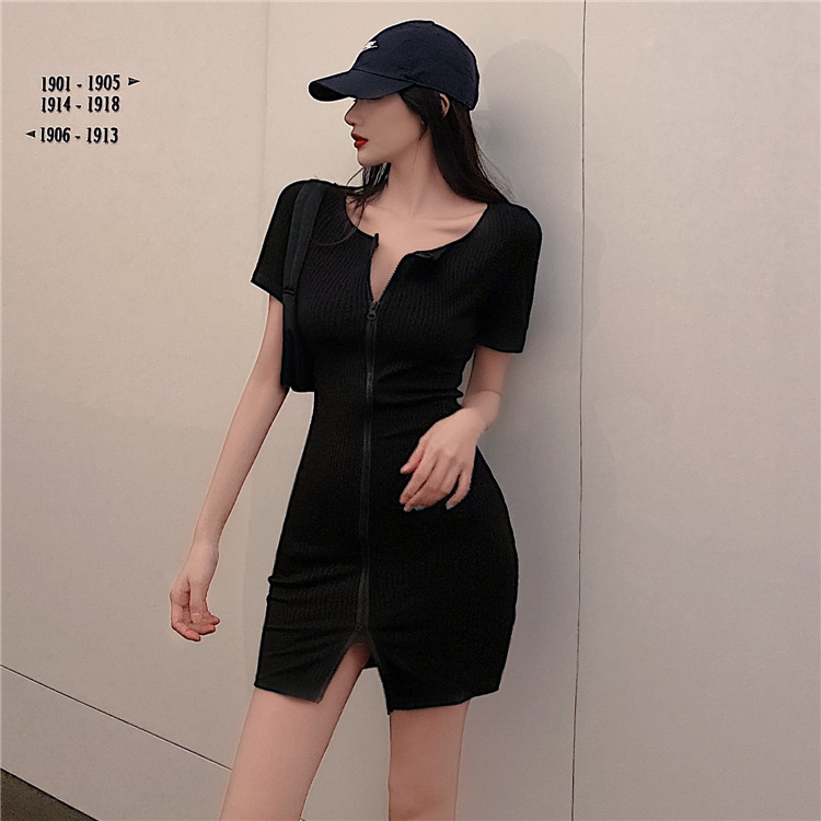 Real price summer new sexy bodysuit waist down solid color dress