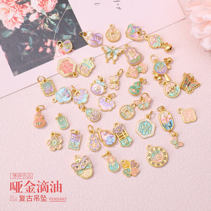 古法金滴油葫芦如意平安喜乐吊坠国风复古旗袍服手链项链配饰吊坠