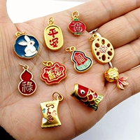 Металлическая подвеска, аксессуары, браслет из красной нити, ожерелье, замок долголетия