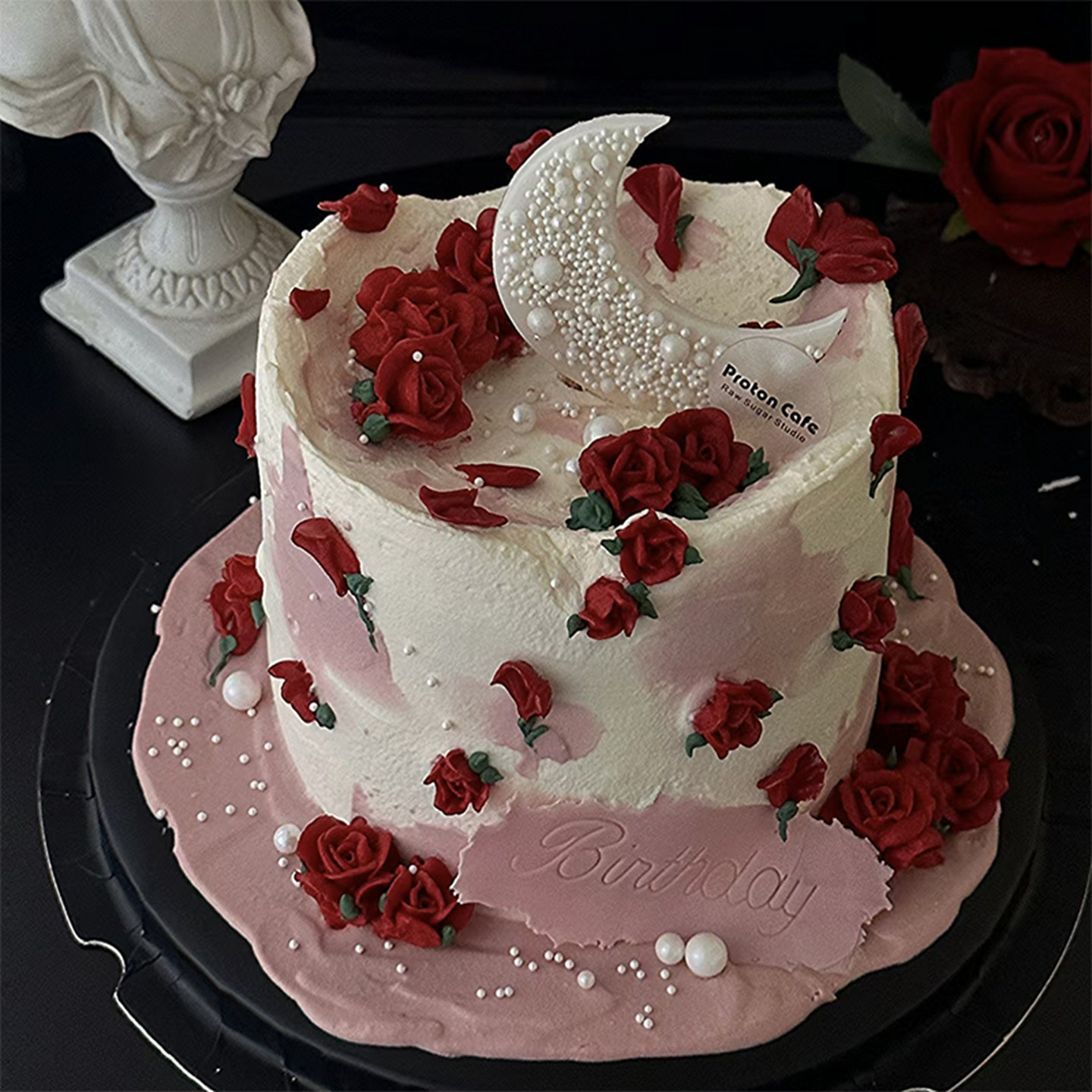 包邮网红七夕情人节烘焙蛋糕装饰珍珠月亮白月光插件唯美硅胶印模