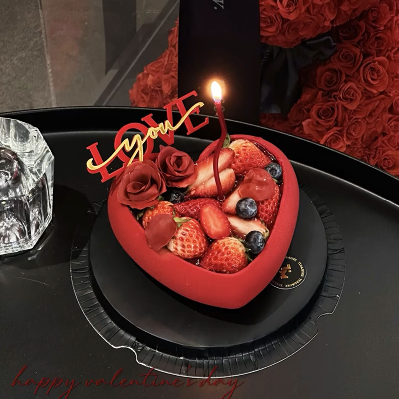 包邮214情人节ins风网红烘焙蛋糕装饰插牌亚克力loveyou告白插件