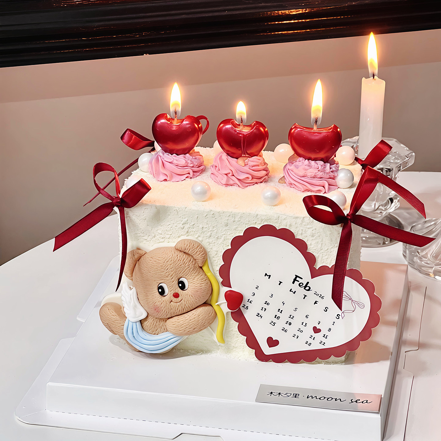 网红214情人节蛋糕装饰摆件黄油小熊花边爱心卡片爱心蜡烛插件,节庆用品/礼品,蛋糕/烘焙装饰用品,淘宝优惠券,粉丝福利购,淘宝优惠卷